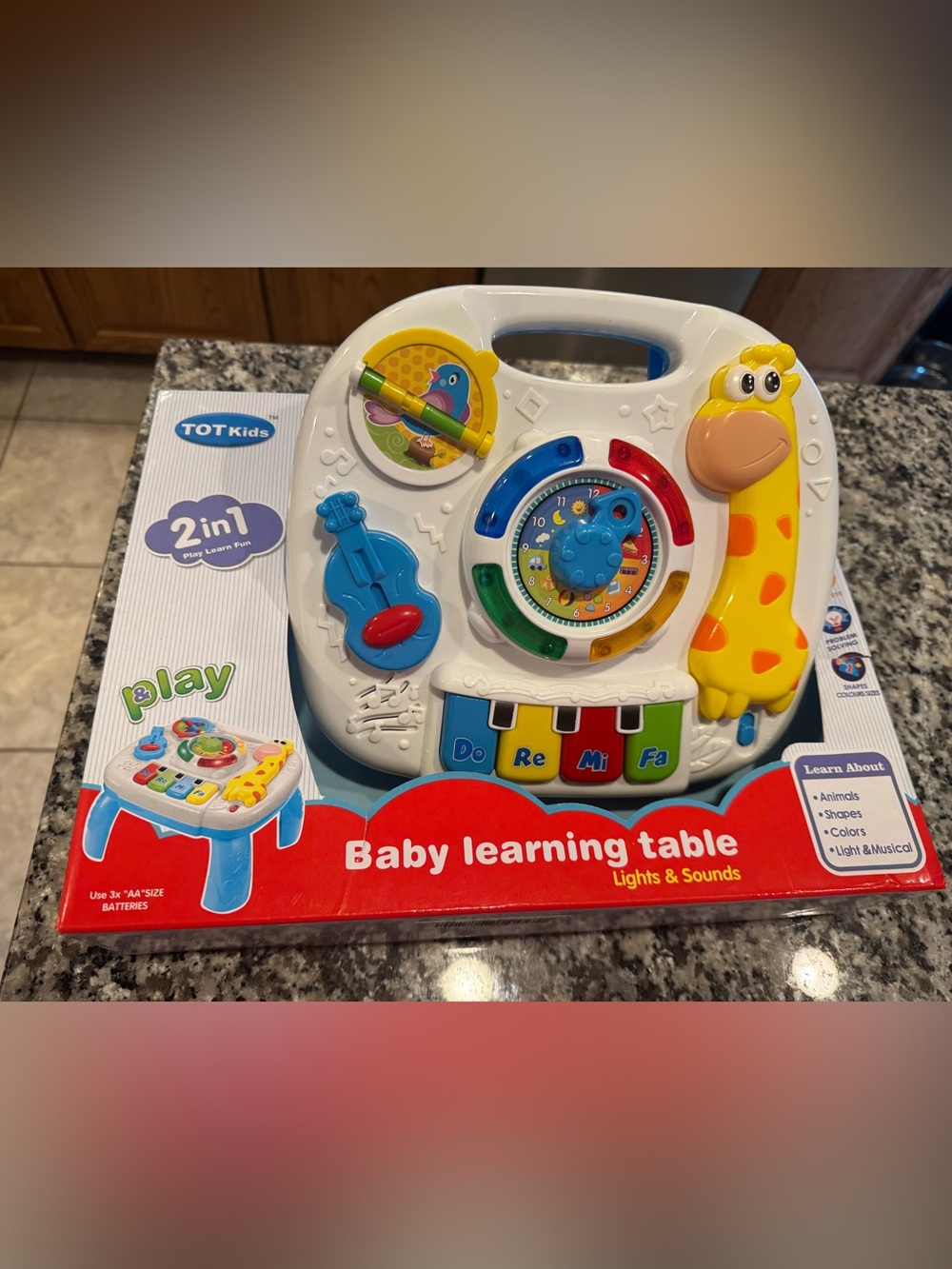 NEW NIB Baby Learning Table with Blue, Yellow & Multicolor Piano - Kids Toys